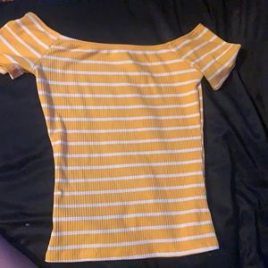 XS yellow off the shoulder top